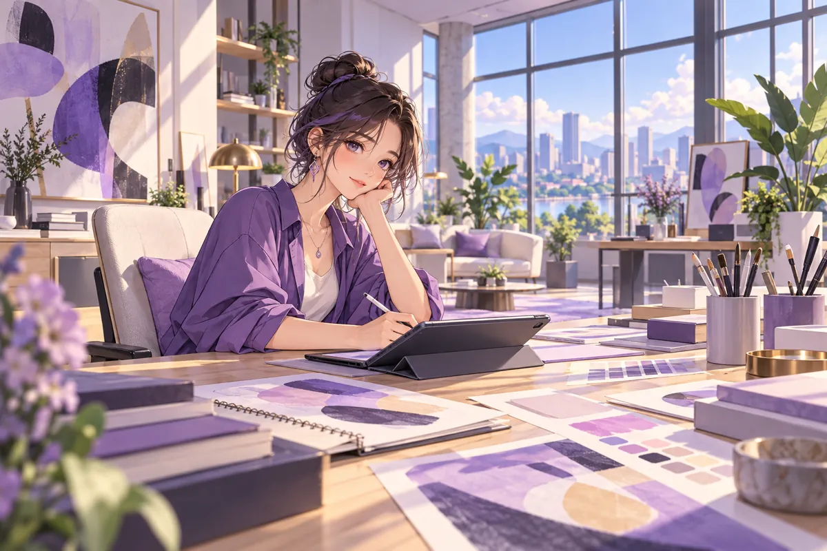 Illustration of an anime character shown in three floating frames with different poses and outfits above a laptop, representing Nano Banana 2 consistent character editing
